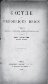 Goethe et Frdrique Brion, par Paul Decharme par Decharme