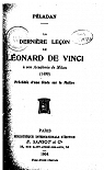 La Dernire Leon de Lonard de Vinci  son Acadmie de Milan (1499) Prcde d'une tude sur le Matre par Pladan
