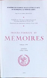 Procs-verbaux et mmoires - Annes 1992 -1993 (t. 190) par Sciences belles-lettres et arts